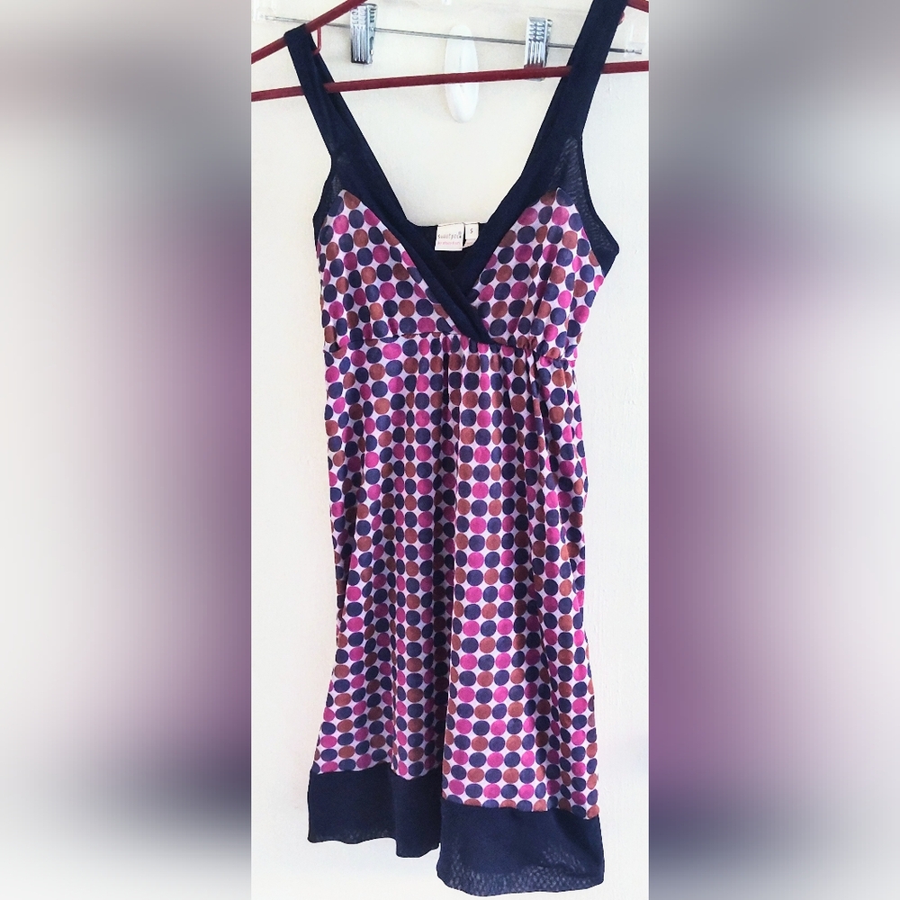 SWEET PEA women's misses size S Small polka dot multi color sleeveless top. NWOT